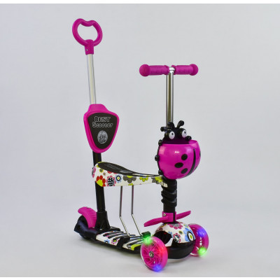 Самокат 5в1 Best Scooter, АБСТРАКЦІЯ, PU колеса, ПІДСВІЧУВАННЯ КОЛІС - 74230