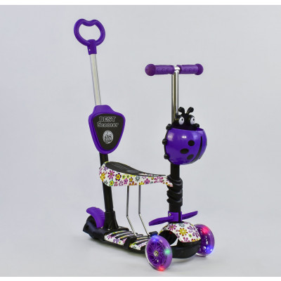 Самокат 5в1 Best Scooter, АБСТРАКЦІЯ, PU колеса, ПІДСВІЧУВАННЯ КОЛІС - 97240