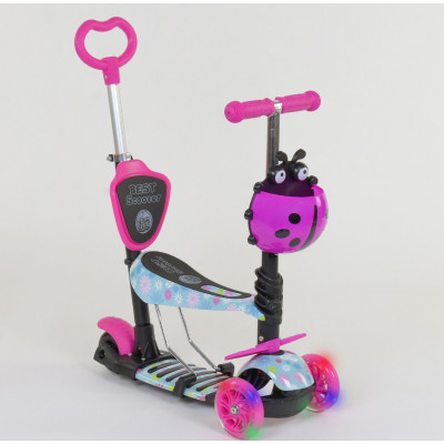 Самокат 5в1 Best Scooter, АБСТРАКЦІЯ, PU колеса, ПІДСВІЧУВАННЯ КОЛІС - 11210
