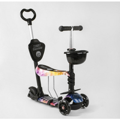 Самокат 5в1 Best Scooter, АБСТРАКЦІЯ, PU колеса, ПІДСВІЧУВАННЯ КОЛІС - 16102