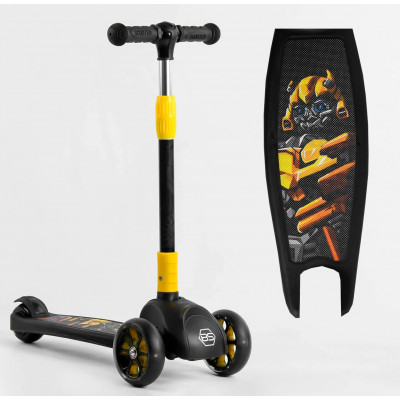 Самокат триколісний  Best Scooter (1) СВІТЛО КОЛІС ТА ДИСКІВ, складене кермо, передні колеса PU 120х35мм, задні колеса PU 80х48мм - 15172