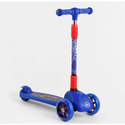 Самокат триколісний  Best Scooter (1) СВІТЛО КОЛІС ТА ДИСКІВ, складене кермо, передні колеса PU 120х35мм, задні колеса PU 80х48мм - 47359