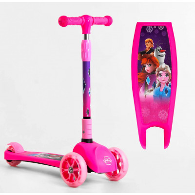 Самокат триколісний  Best Scooter (1) СВІТЛО КОЛІС ТА ДИСКІВ, складене кермо, передні колеса PU 120х35мм, задні колеса PU 80х48мм - 88361