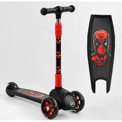 Самокат триколісний  Best Scooter (1) СВІТЛО КОЛІС ТА ДИСКІВ, складене кермо, передні колеса PU 120х35мм, задні колеса PU 80х48мм - 79166