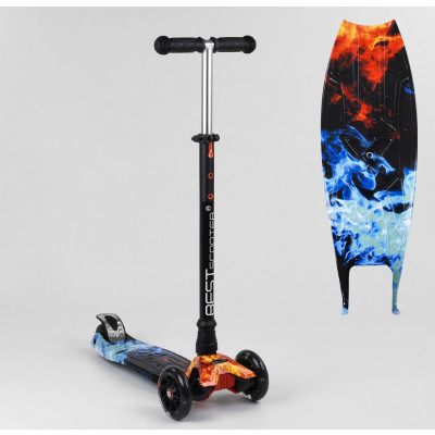 Самокат  "Best Scooter" (1) пластмасовий, 4 колеса PU, СВІТЛО, трубка керма алюмінієва, d = 12см, в коробці - A 25769 / 779-1517