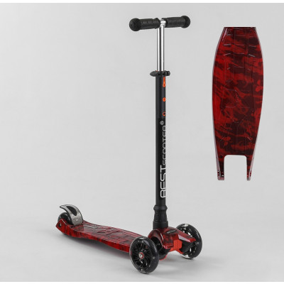 Самокат  "Best Scooter" (1) пластмасовий, 4 колеса PU, СВІТЛО, трубка керма алюмінієва, d = 12см, в коробці - A 25775 / 779-1533