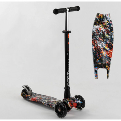 Самокат  "Best Scooter" (1) пластмасовий, 4 колеса PU, СВІТЛО, трубка керма алюмінієва, d = 12см, в коробці - A 25779 /779-1542