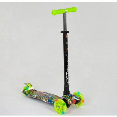Самокат  "Best Scooter" (1) пластмасовий, 4 колеса PU, СВІТЛО, трубка керма алюмінієва, d = 12см, в коробці - А 24647 / 779-1391