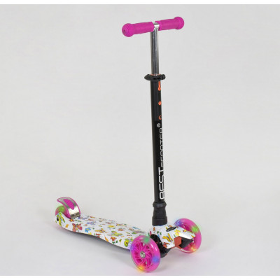 Самокат  "Best Scooter" (1) пластмасовий, 4 колеса PU, СВІТЛО, трубка керма алюмінієва, d = 12см, в коробці - А 24652 / 779-1396