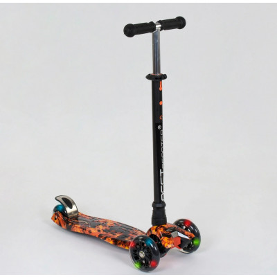 Самокат  "Best Scooter" (1) пластмасовий, 4 колеса PU, СВІТЛО, трубка керма алюмінієва, d = 12см, в коробці - А 24661 / 779-1310