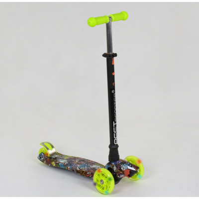 Самокат  "Best Scooter" (1) пластмасовий, 4 колеса PU, СВІТЛО, трубка керма алюмінієва, d = 12см, в коробці - А 25470 /779-1325