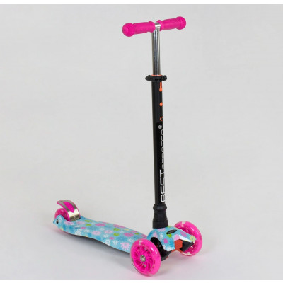 Самокат  "Best Scooter" (1) пластмасовий, 4 колеса PU, СВІТЛО, трубка керма алюмінієва, d = 12см, в коробці - А 25530 / 779-1328