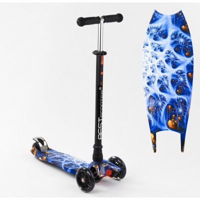 Самокат  "Best Scooter" (1) пластмасовий, 4 колеса PU, СВІТЛО, трубка керма алюмінієва, d = 12см, в коробці - А 25770 /779-1505