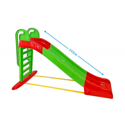 Гірка велика для катання дітей 243 см 014550 DOLONI - Зелена з червоними вставками (014550/1)