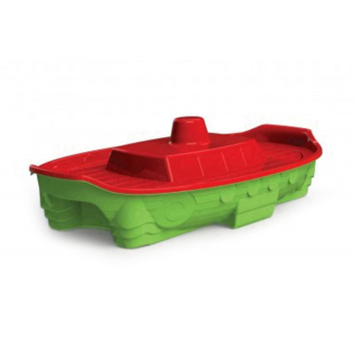 Дитяча пластикова пісочниця у формі кораблика 03355 DOLONI - Червоно-салатова (03355/3)