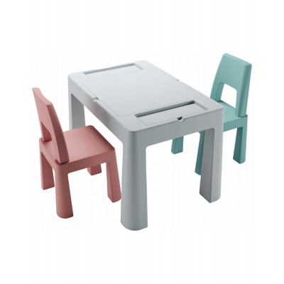 Комплект Teggi Tega Baby столик и два стільчика - Grey-Pink-Turquoise