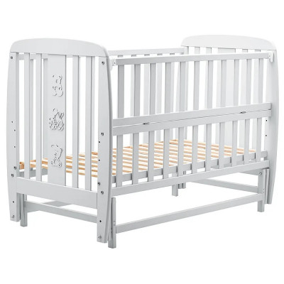 Ліжечко Babyroom Друзі DDMO-02 маятник + відкидний бік, бук - Сірий