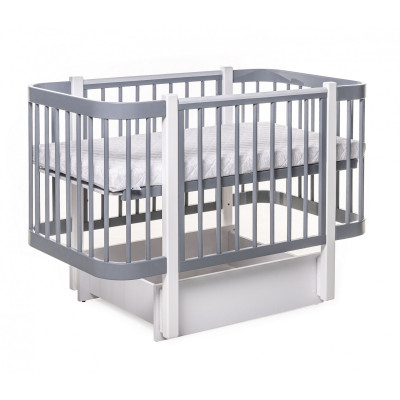 Дитяче ліжечко DeSon Svitanok з маятником без ящика - Графіт-білий