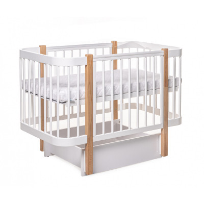 Дитяче ліжечко DeSon Svitanok з маятником без ящика - Біло-буковий