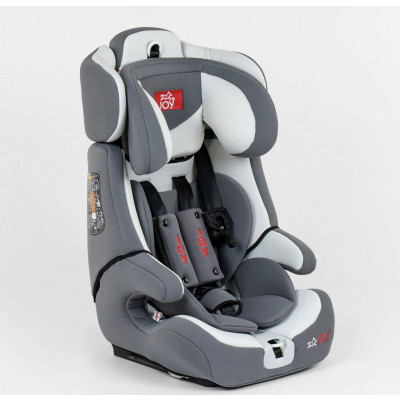 Автокрісло універсальне Joy FX 7887, 9-36 кг, ISOFIX - Сірий-білий