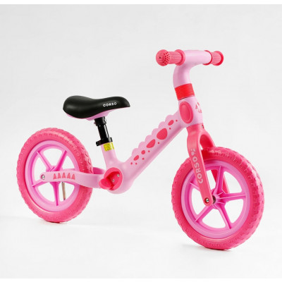 Велобіг 12’’ Corso CS-12496 нейлонова рама і вилка, колеса EVA 12’’ - Рожевий