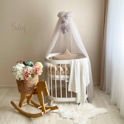 Балдахін з помпонами MSonya - Світло-сірий