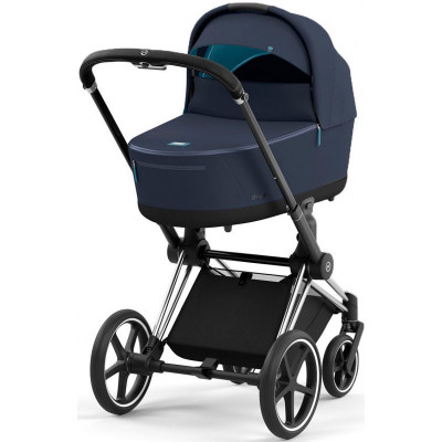 Дитяча коляска 2 в 1 Cybex Priam 4.0 шасі Chrome Black - Midnight Blue