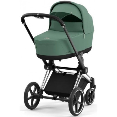 Дитяча коляска 2 в 1 Cybex Priam 4.0 шасі Chrome Black - Leaf Green