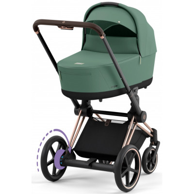 Дитяча коляска 2 в 1 Cybex e-Priam шасі Rosegold - Leaf Green