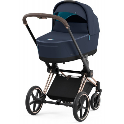 Дитяча коляска 2 в 1 Cybex e-Priam шасі Rosegold - Nautical Blue