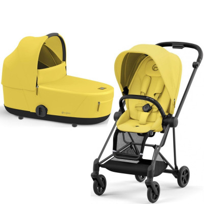 Дитяча коляска 2 в 1 Cybex Mios 4.0 шасі Matt Black - Mustard Yellow