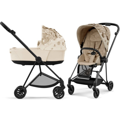 Дитяча коляска 2 в 1 Cybex Mios Simply Flowers 4.0 шасі Matt Black - Beige