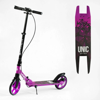 Самокат двоколісний Skyper "Unic" ручне дискове гальмо, колеса PU 200мм, 1 амортизатор передній - UN-16903