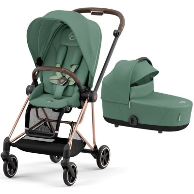 Дитяча коляска 2 в 1 Cybex Mios 4.0 шасі Rose Gold - Leaf Green