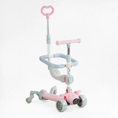 Самокат 5в1 "Skyper"колеса PU зі світлом, музика та підсвічування платформи, с ДОП. КОЛЕСАМИ, захисний бампер - J-07216