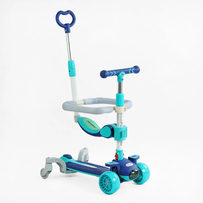 Самокат 5в1 "Skyper"колеса PU зі світлом, музика та підсвічування платформи, с ДОП. КОЛЕСАМИ, захисний бампер - J-04505