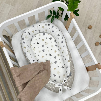 Кокон MSonya Baby Design - Старс сіро-бежевий