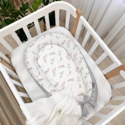 Кокон MSonya Baby Design - Гілочки котики пудра