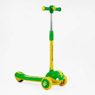 Самокат триколісний Skyper  колеса PU 125х40мм зі світлом, УКР. МУЗИКА та підсвічування платформи, кермо складне, в коробці - SJ-03160