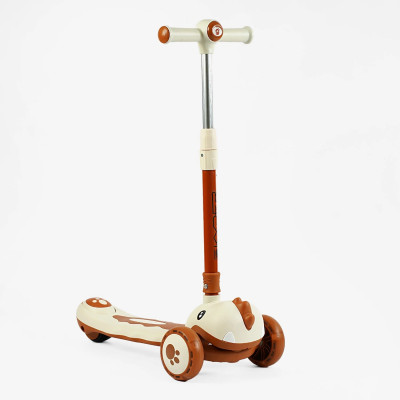 Самокат триколісний Skyper  колеса PU 125х40мм зі світлом, УКР. МУЗИКА та підсвічування платформи, кермо складне, в коробці - SJ-02074