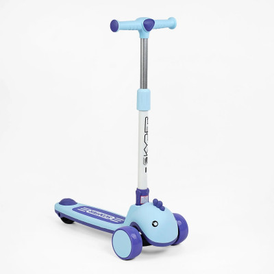 Самокат триколісний Skyper  колеса PU 125х40мм зі світлом, музика та підсвічування платформи, УКРАЇНСЬКЕ ОЗВУЧУВАННЯ, кермо складне, в пакеті - 5106-36