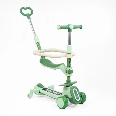 Самокат 5в1 Skyper колеса PU 125х40мм зі світлом, УКРАЇНСЬКЕ ОЗВУЧУВАННЯ, музика та підсвічування платформи, с ДОП. КОЛЕСАМИ, захисний бампер, в коробці - FL-70360