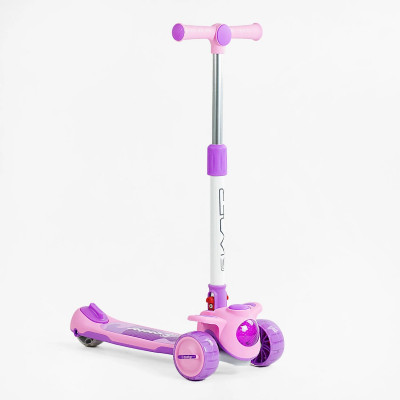 Самокат триколісний Skyper колеса PU 125х40мм зі світлом, українське озвучуванння та підсвічування платформи, кермо складне, в пакеті - BS-306