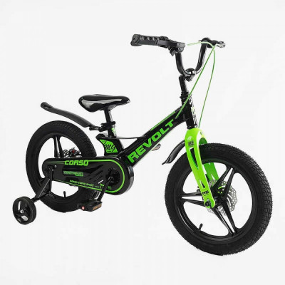 Велосипед 16" дюймів 2-х колісний Corso «REVOLT»  МАГНІЄВА РАМА, ЛИТІ ДИСКИ, ДИСКОВІ ГАЛЬМА, зібраний на 75% - MG-16090