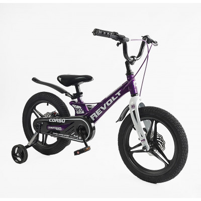 Велосипед 16" дюймів 2-х колісний Corso «REVOLT»  МАГНІЄВА РАМА, ЛИТІ ДИСКИ, ДИСКОВІ ГАЛЬМА, зібраний на 75% - MG-16321