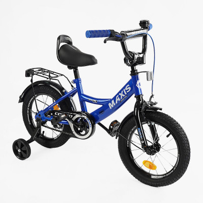 Велосипед 14" дюймів 2-х колісний CORSO MAXIS  ручне гальмо, дзвіночок, сидіння з ручкою, додаткові колеса, ЗІБРАНИЙ НА 75%, в коробці - CL-14722