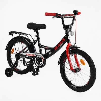 Велосипед 18" дюймів 2-х колісний CORSO MAXIS CL-18922 ручне гальмо, дзвіночок, додаткові колеса, ЗІБРАНИЙ НА 75%, в коробці - CL-18639