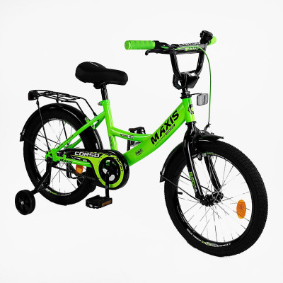 Велосипед 18" дюймів 2-х колісний CORSO MAXIS CL-18922 ручне гальмо, дзвіночок, додаткові колеса, ЗІБРАНИЙ НА 75%, в коробці - CL-18123