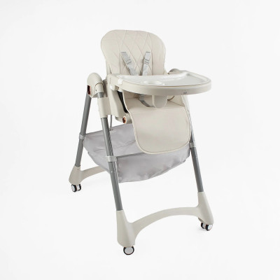 Стільчик для годування Toti, мягкий чохол PU, 4 колеса, з’ємний столик, корзинка - Т-80801