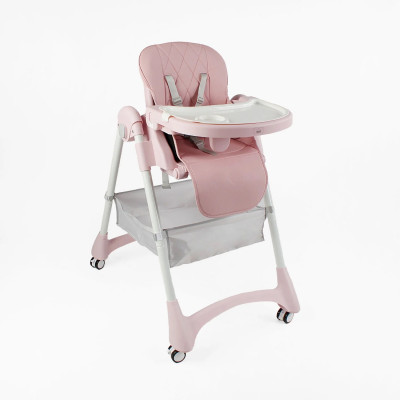 Стільчик для годування Toti, мягкий чохол PU, 4 колеса, з’ємний столик, корзинка - Т-31744